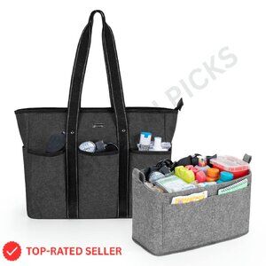 Professional Nurse Tote with Organizer Insert Padded Laptop Sleeve Functional